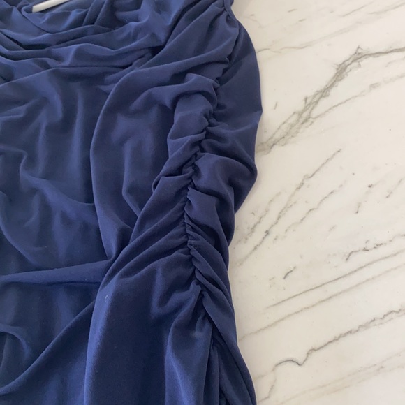 Classic Ruched Navy Dress Size 8, very flattering - Picture 3 of 4